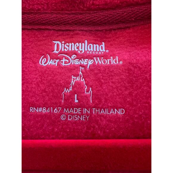 Disney Santa Hat Mickey Mouse Red Fleece Full Zip Mens Large NWT OS - Picture 2 of 8